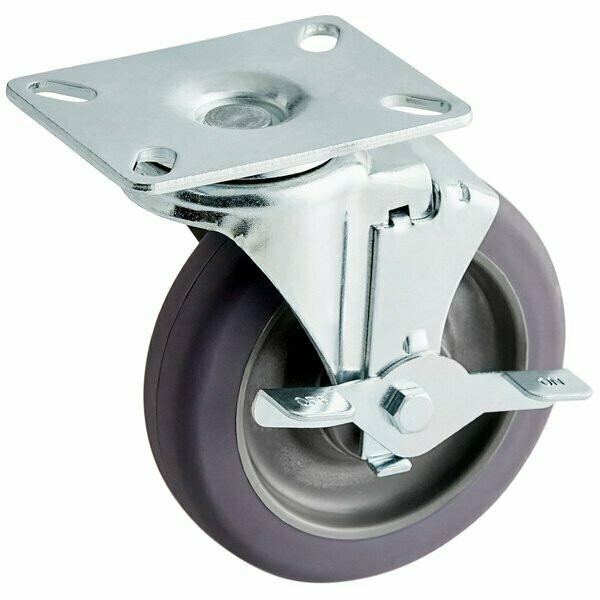 Avantco 5in Swivel Plate Caster with Brake 177HPCASTWB